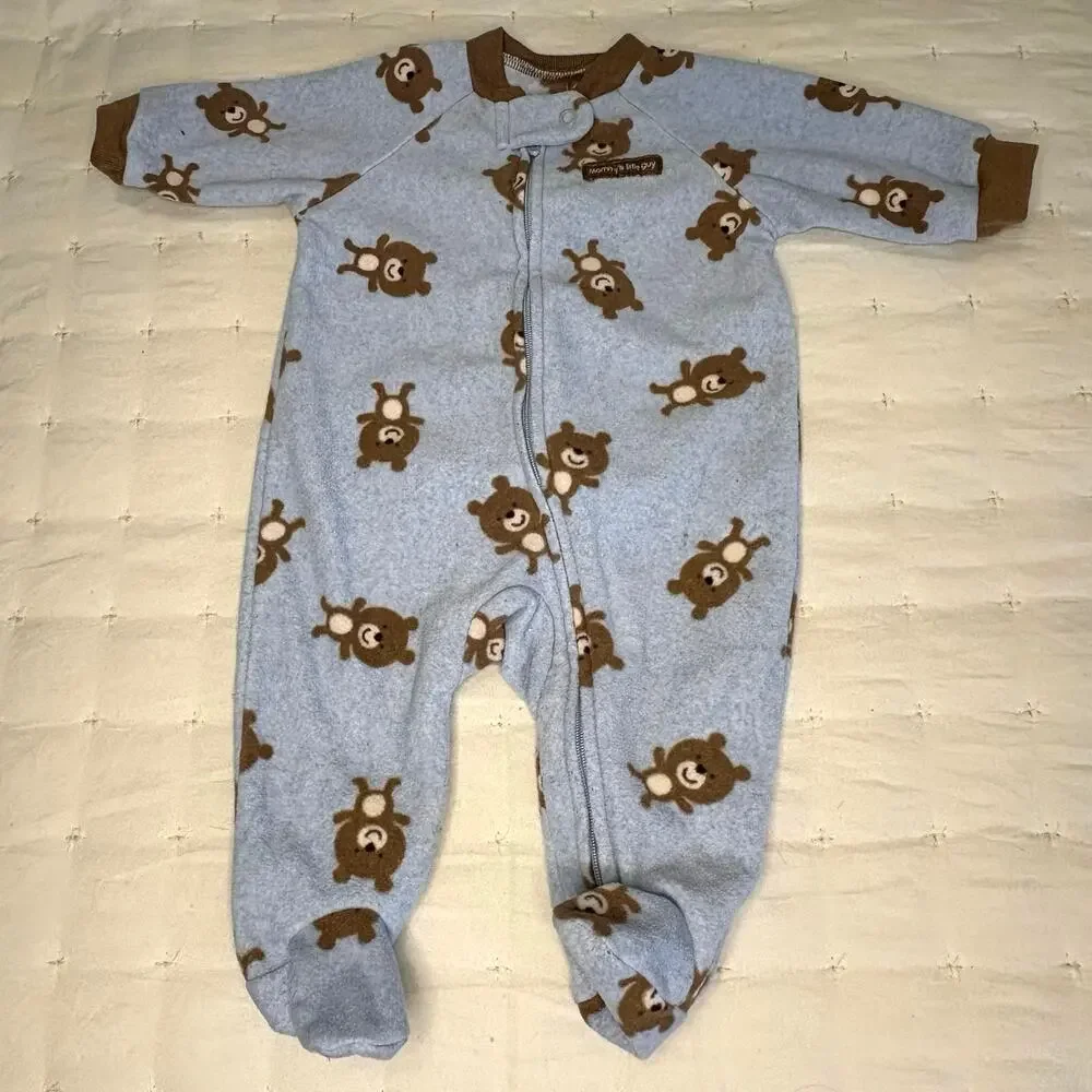 Carter's Baby Boy 3M Sleeper Bundle - 2 Pieces + Snowman Top  | Blue
